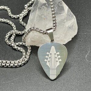 Medium Size Guitar Pick Rocker Necklace #1255